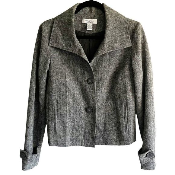 EMANUEL UNGARO Paris Cropped Wool Blazer Jacket 6 - Picture 4 of 11